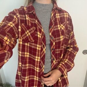 Maroon & Gold Comfy Vintage Flannel